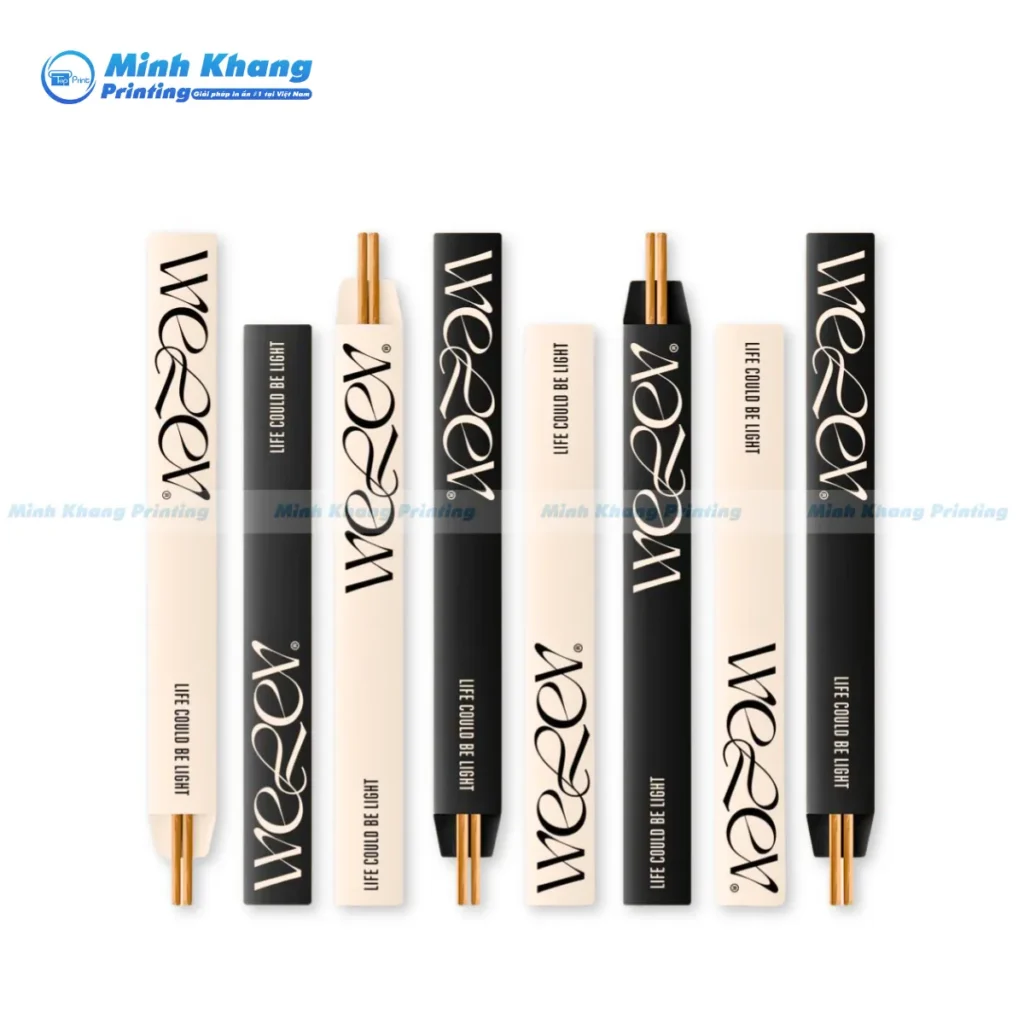 Mẫu vỏ bao đũa Wesex trắng & đen đơn giản kích thước 2.5 x 17cm