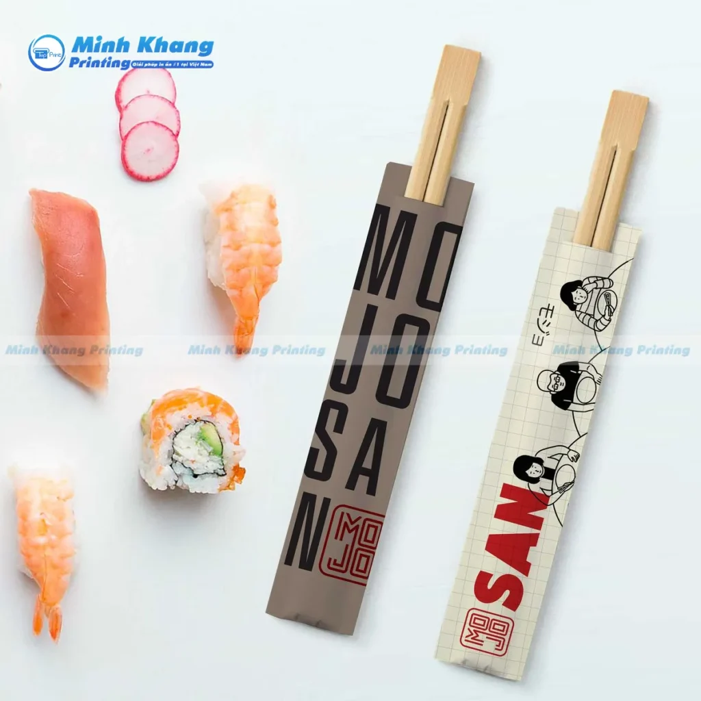Mẫu bao đũa giấy phong cách Nhật Bản chất liệu couche cao cấp