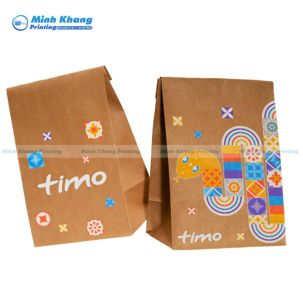 Mẫu túi giấy tam giác Timo sử dụng chất liệu kraft