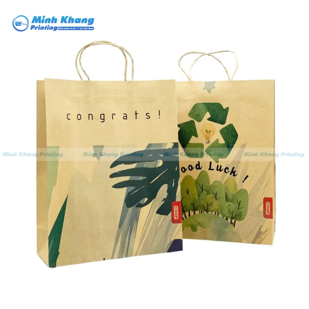 Mẫu túi giấy kraft nâu tái chế & thân thiện môi trường