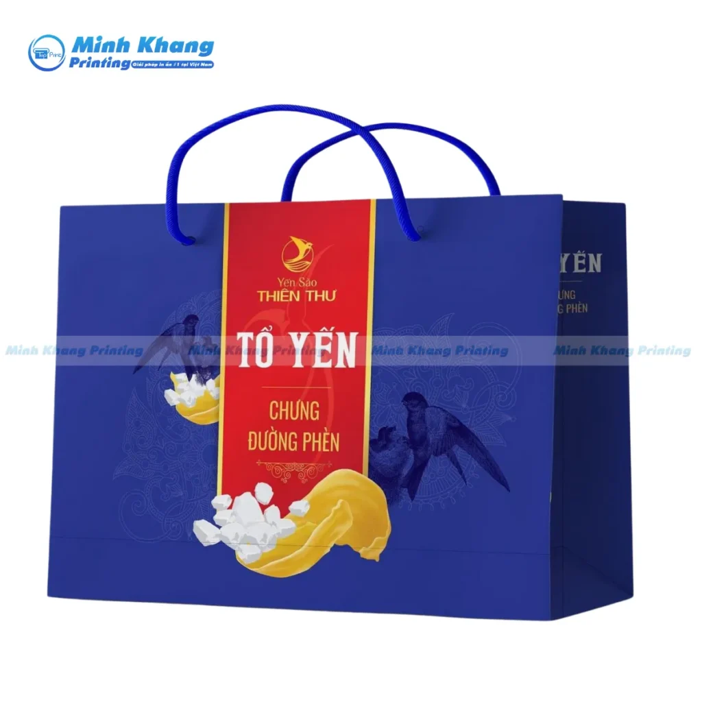 Mẫu túi giấy đựng yến xào, tổ yến Thiên Thư chất liệu giấy couches