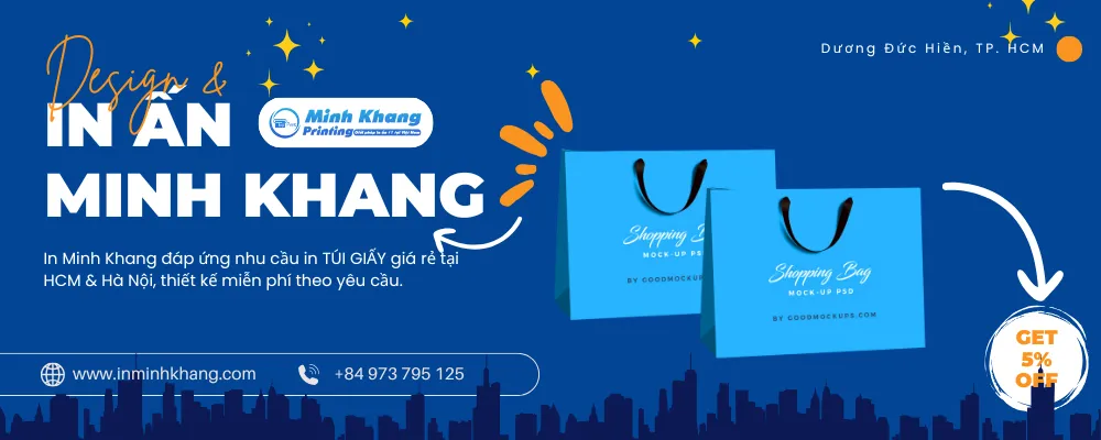 mẫu túi giấy xanh dương