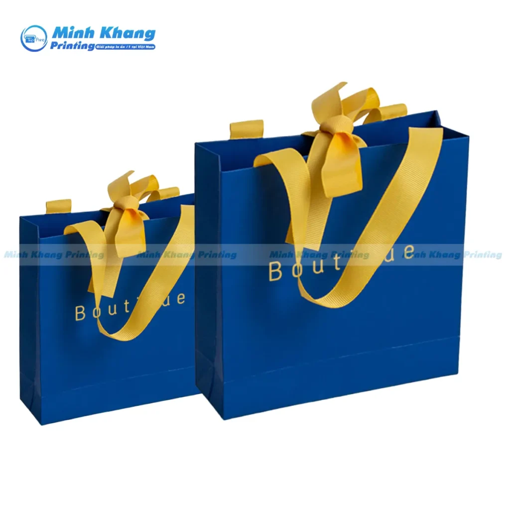 Mẫu túi giấy ruy băng màu vàng đẹp & ấn tượng