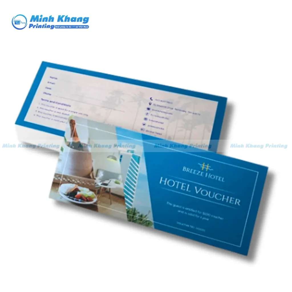 Mẫu hotal voucher Breeze phong cách mùa hè