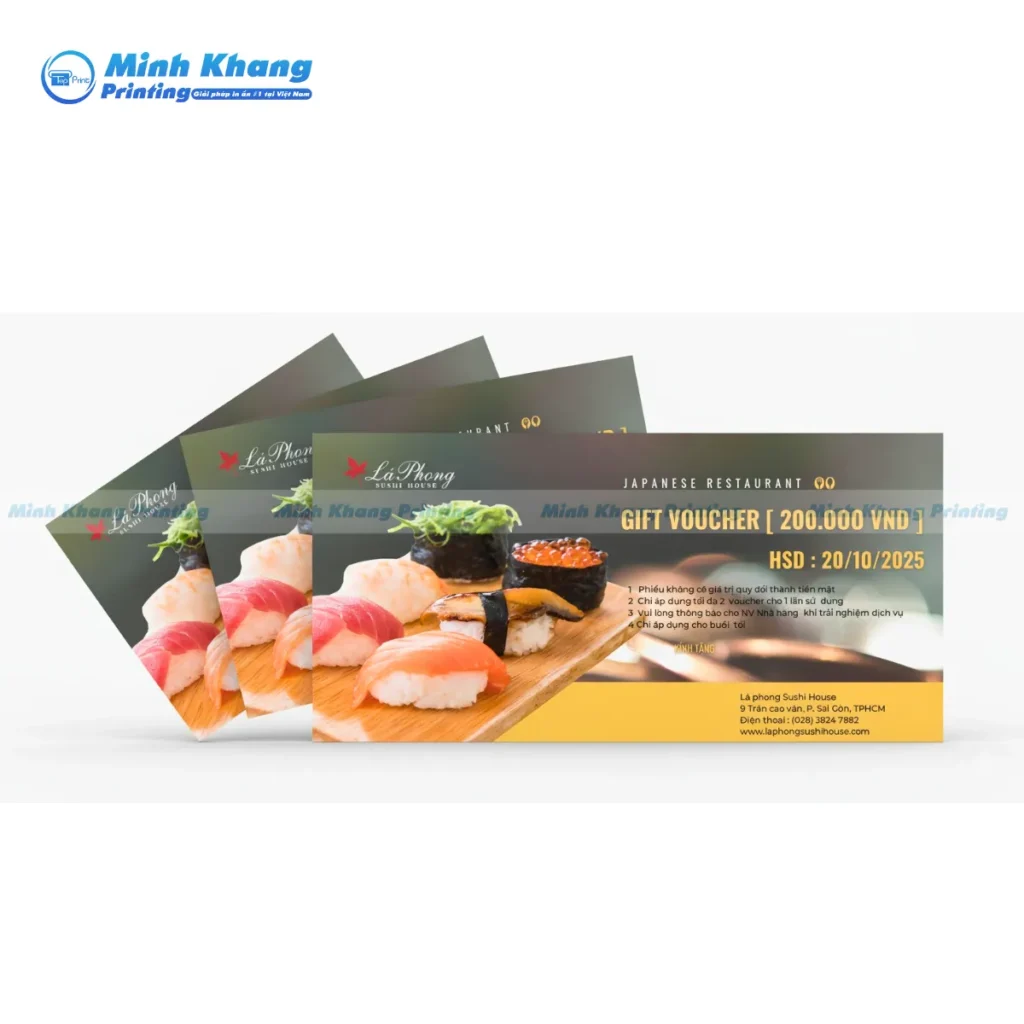 Mẫu gift voucher 200.000 VND Japanese Restaurant