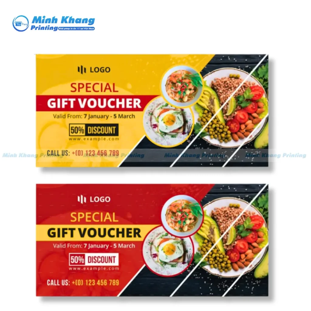 Mẫu special gift voucher nhà hàng giảm 50%