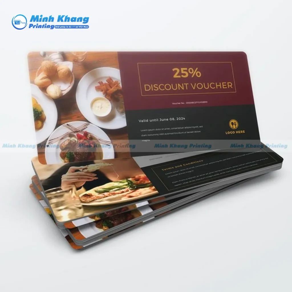 Mẫu voucher nhà hàng sang trọng discount 25%