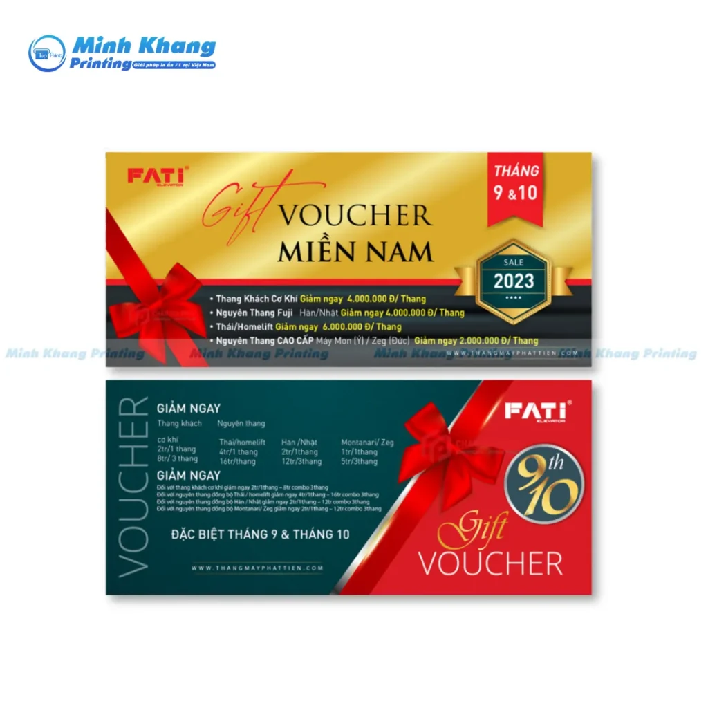 Mẫu voucher quà tặng FATI cho ngành hàng cơ khí, thang khách