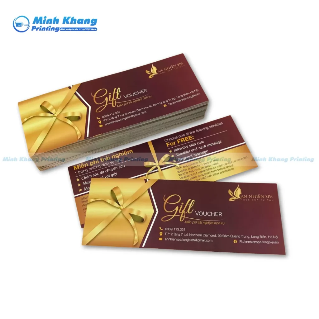 Mẫu gift voucher miễn phí trả nghiệm dịch vụ AN NHIÊN spa
