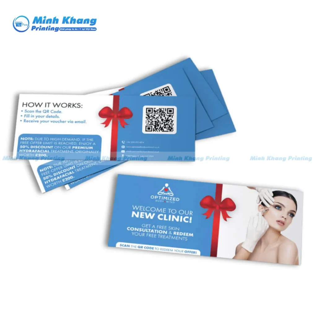 Mẫu phiếu quà tặng khai trương spa làm da, tiêm botox