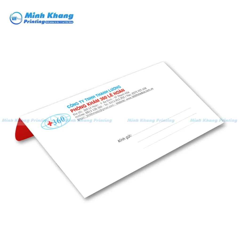 Mẫu bao thư công ty TNHH Thanh Lương Phòng Khám màu trắng