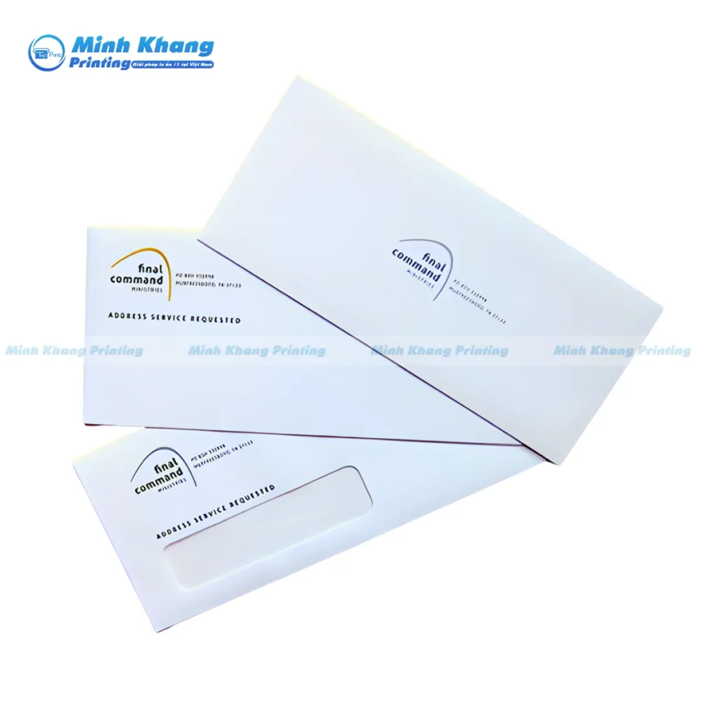 Mẫu bao thư cửa sổ màu trắng in giá rẻ
