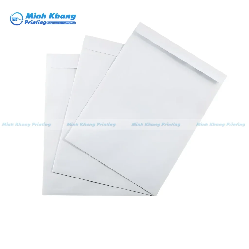 Mẫu bao thư nắp dọc màu trắng kích thước A3