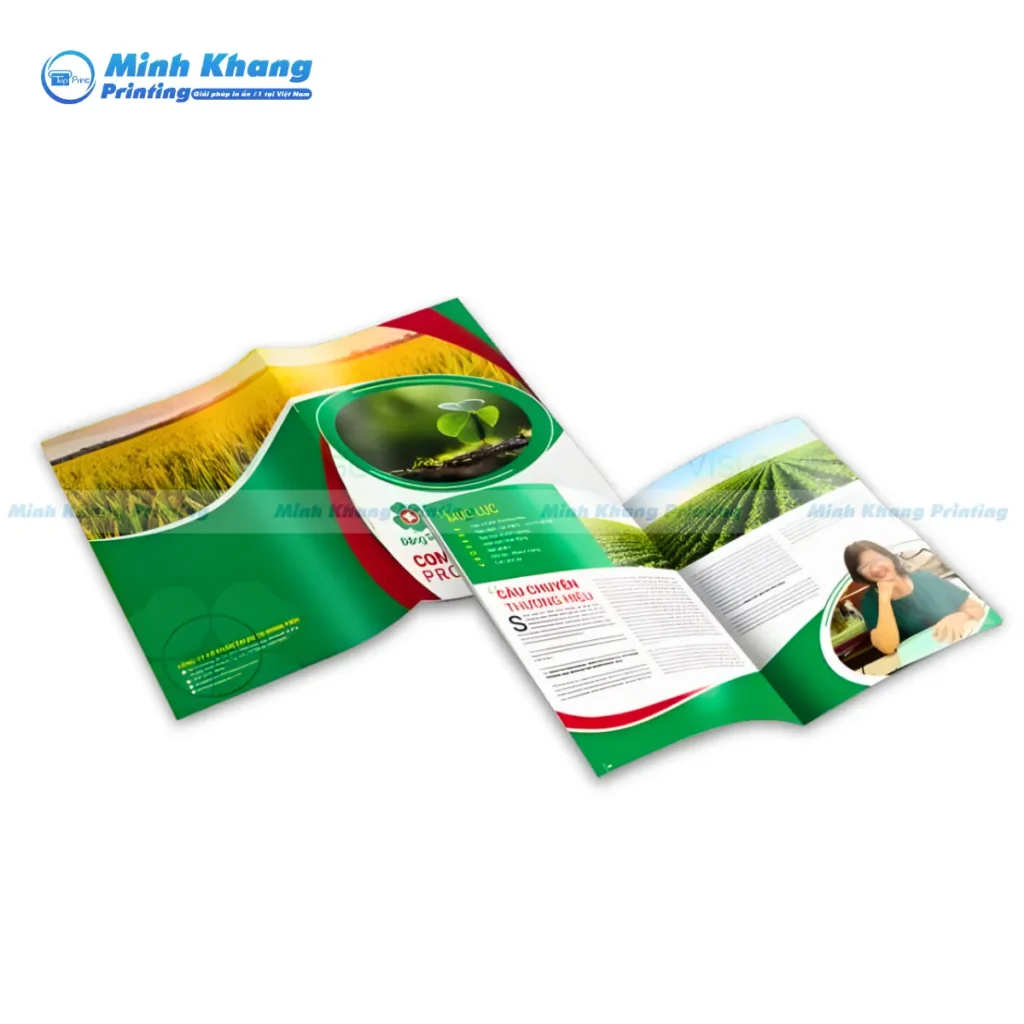 Mẫu brochure gập 2 về công ty phân bón cây trồng