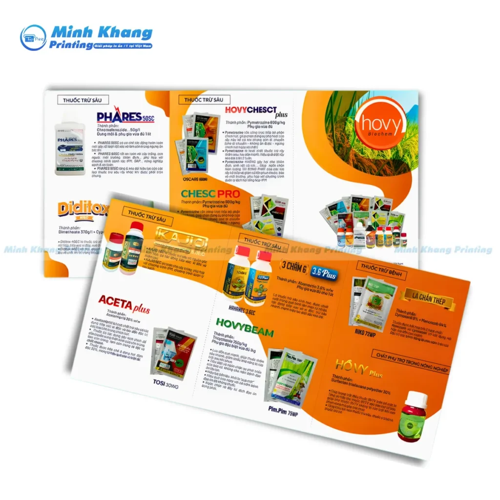 Mẫu brochure gập 3 giới thiệu thuốc trừ sâu, trừ bệnh