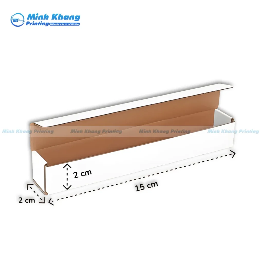 Mẫu hộp giấy dài nắp cài kích thước 16x2x2cm