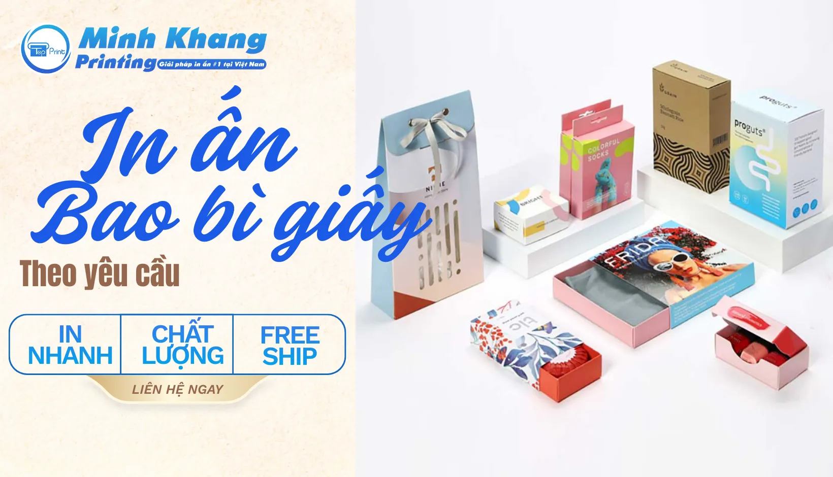 Xưởng In Bao Bì Giấy Giá Rẻ, Theo Yêu Cầu Tại HCM & Hà Nội