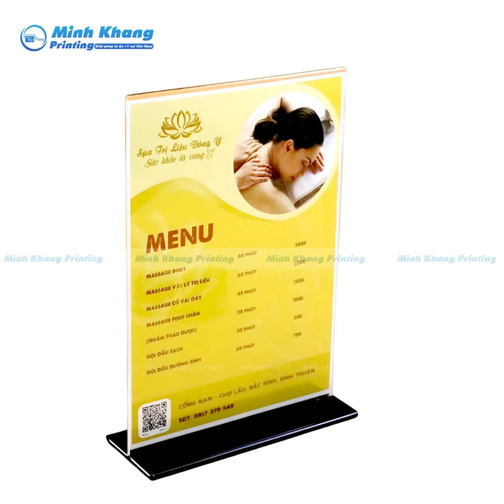 Mẫu menu để bàn in kỹ thuật số số lượng ít