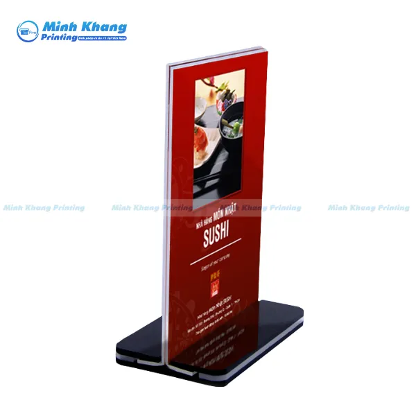 Mẫu menu mica trưng bày giúp làm nổi bật các món "Best Seller" hoặc các chương trình ưu đãi đặc biệt