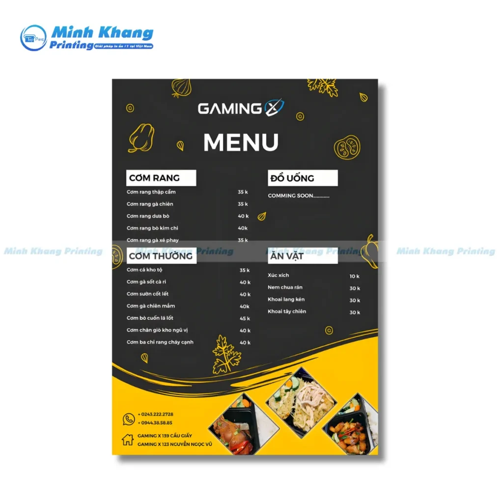 Tổng Quan Về Mẫu Menu Quán Net