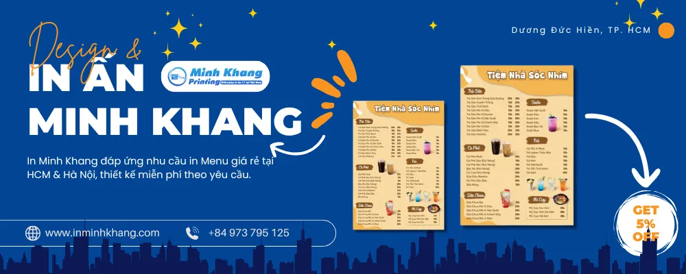 menu quán trà đá