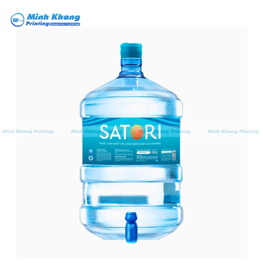 Mẫu tem decal dán bình nước SATORI