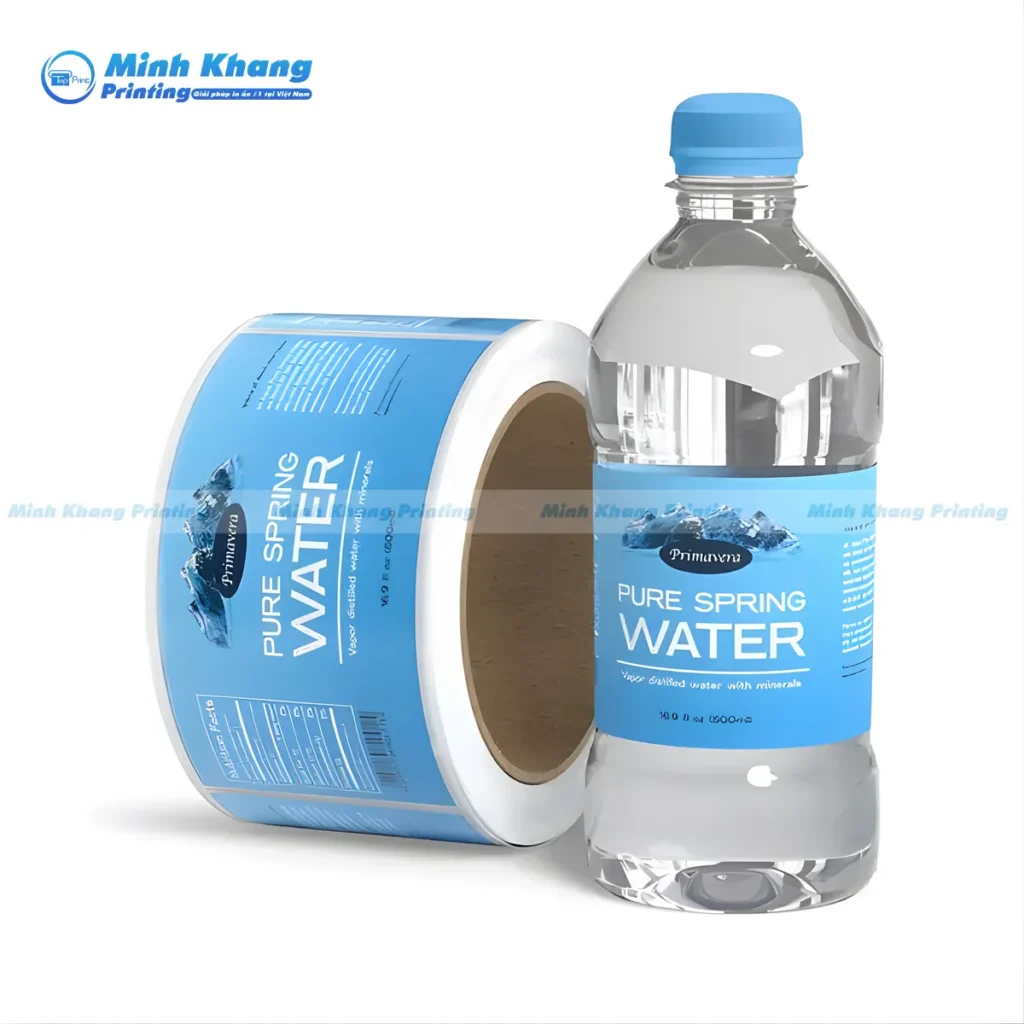 Mẫu tem nhãn bình nước suối nhỏ PURE SPRING WATER