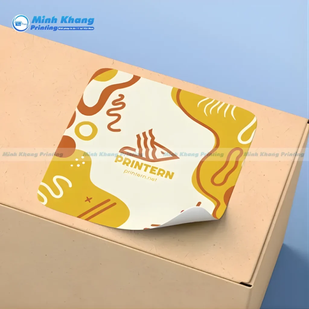 Mẫu tem decal vuông dán niêm phong bao bì sản phẩm