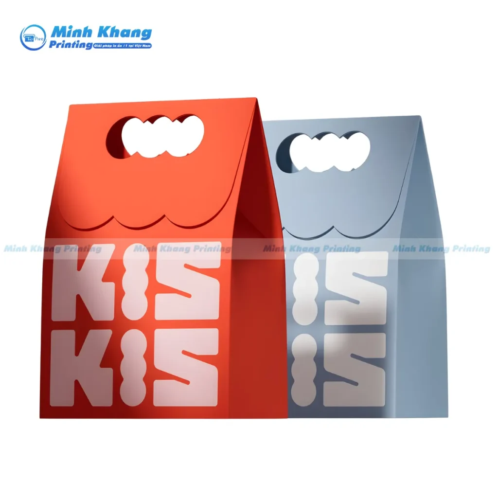 Mẫu túi giấy khoét quai KIS KIS đơn giản chất lượng