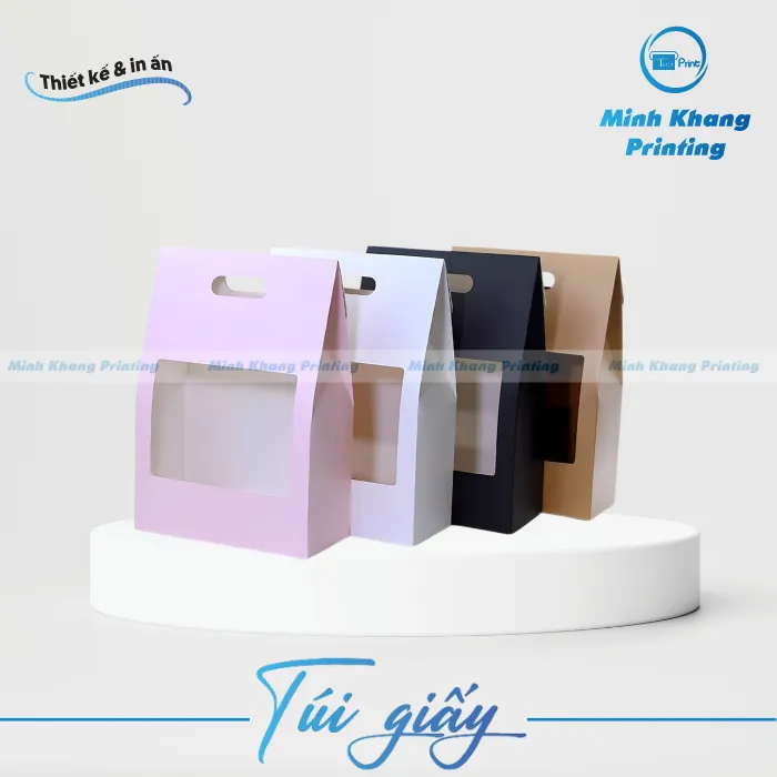 túi giấy khoét quai