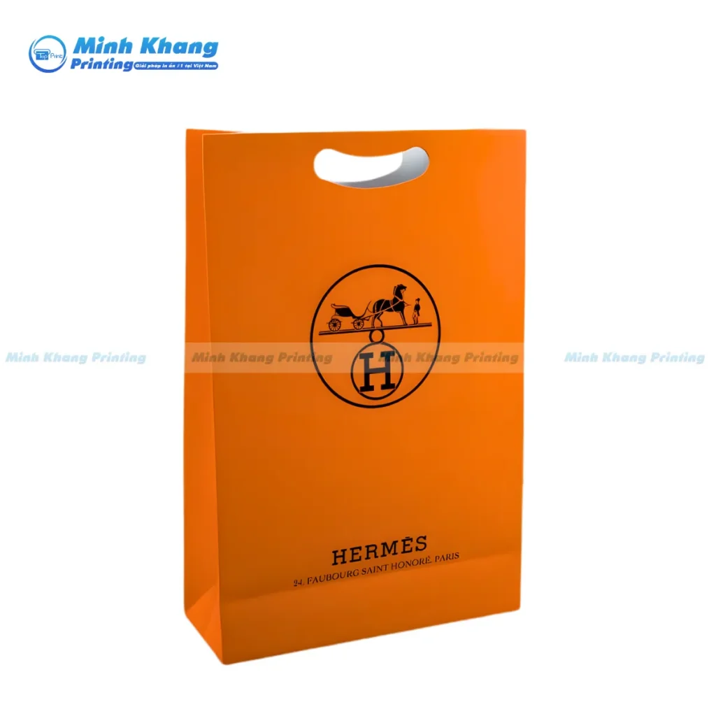 Mẫu túi giấy Hermes cao cấp có thiết kế tay xách độc đáo