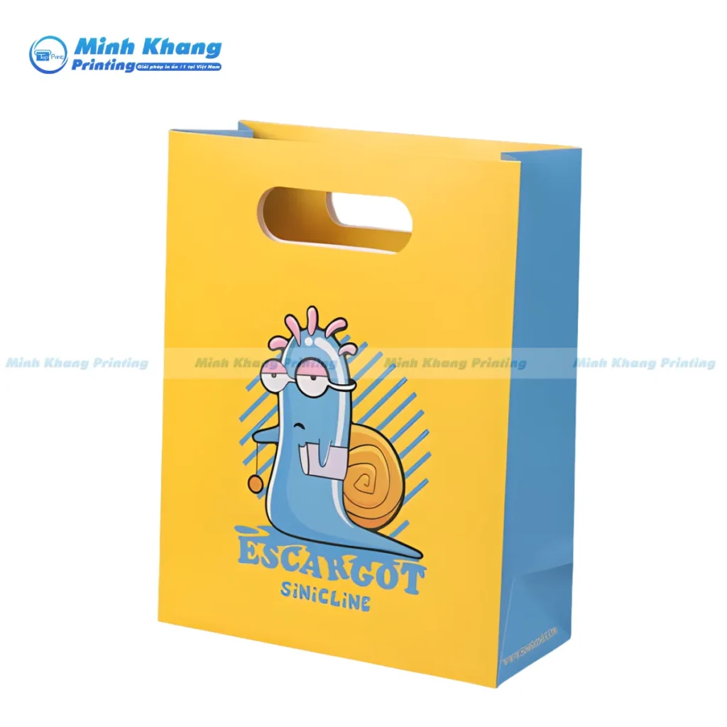 Mẫu túi giấy đưng đồ chơi khoét tay cầm hình chữ nhật