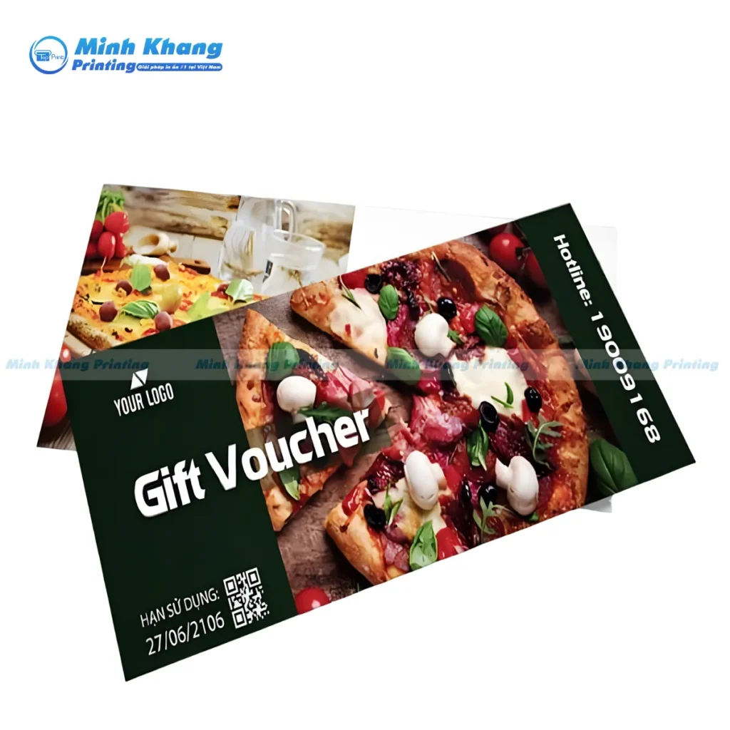 Mẫu phiếu ưu đãi quán ăn nhanh pizza đơn giản, chuyên nghiệp