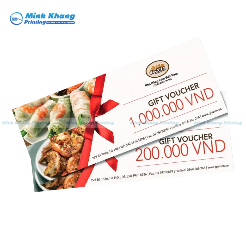 Mẫu gift voucher nhà hàng cơm ẩm thực Việt Nam 1.000.000VND