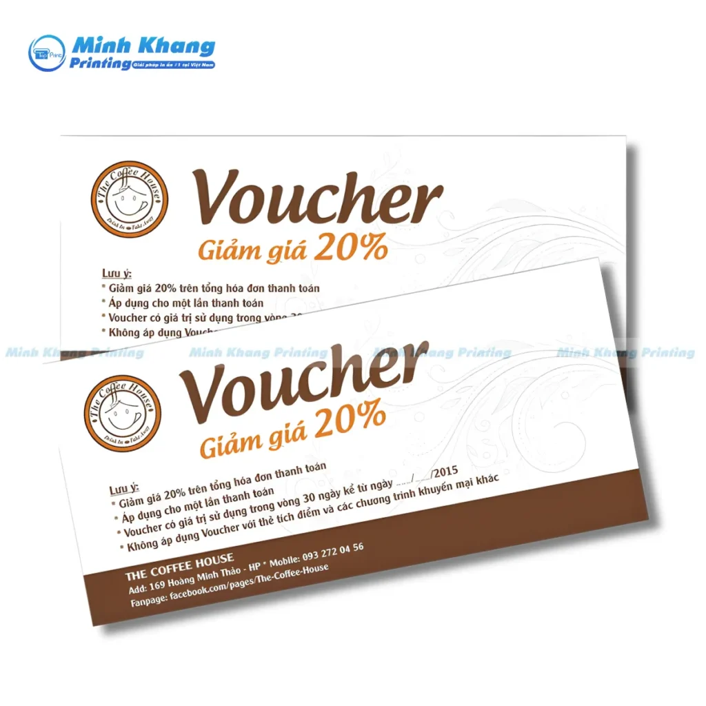 Mẫu voucher giảm giá 20% trên tổng hóa đơn The Coffee House