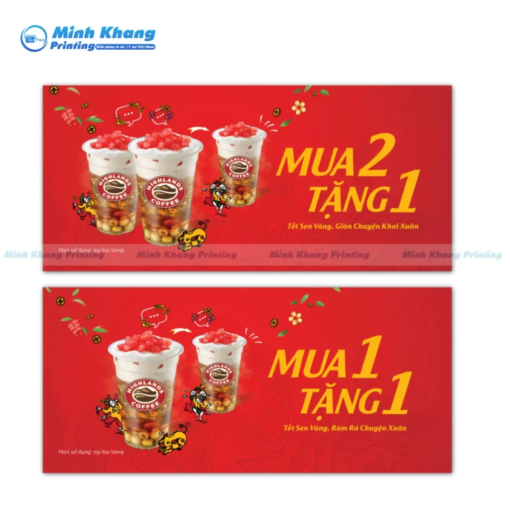 Mẫu phiếu quà tặng nhân dịp Tết cho các cửa hàng cà phê