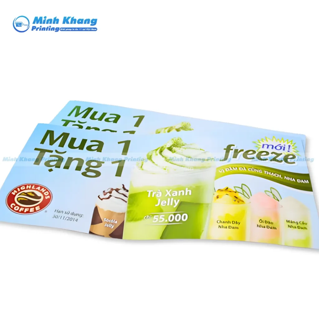 Mẫu voucher mua 1 tặng 1 tại Highland Coffe giới thiệu món mới