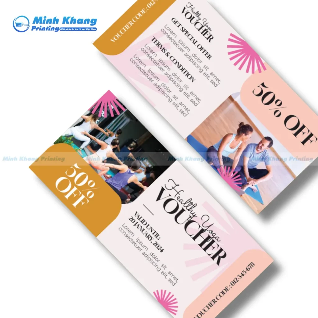 Mẫu phiếu quà tặng khóa học yoga ngoài trời giảm cho thành viên mới