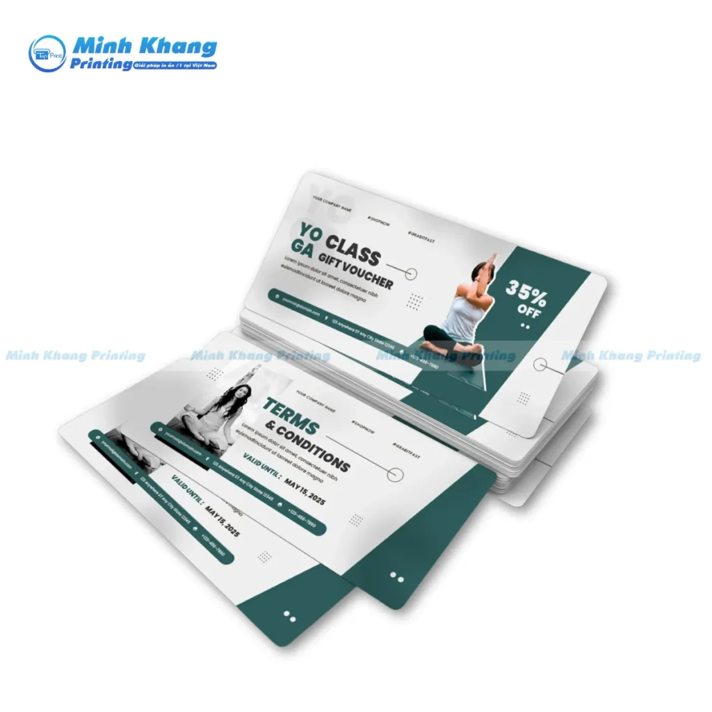 Mẫu voucher yoga đẹp thiết kế sang trọng, bắt mắt