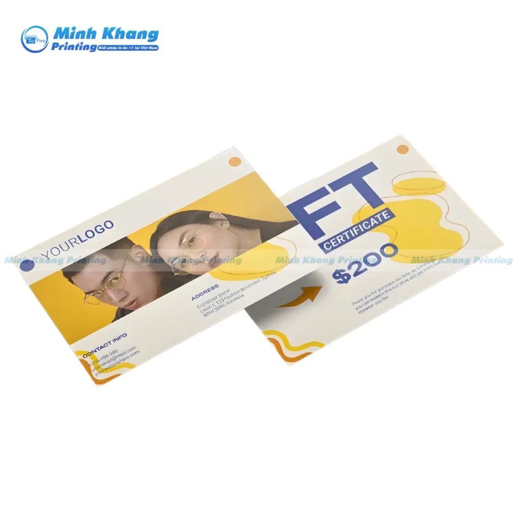 Mẫu voucher mắt kính đẹp cho dịch vụ mua gọng kính