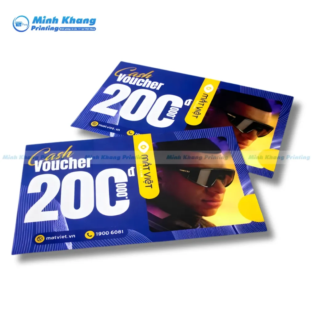 Mẫu cash voucher 200.000VNĐ Mắt Việt đẹp, chuyên nghiệp