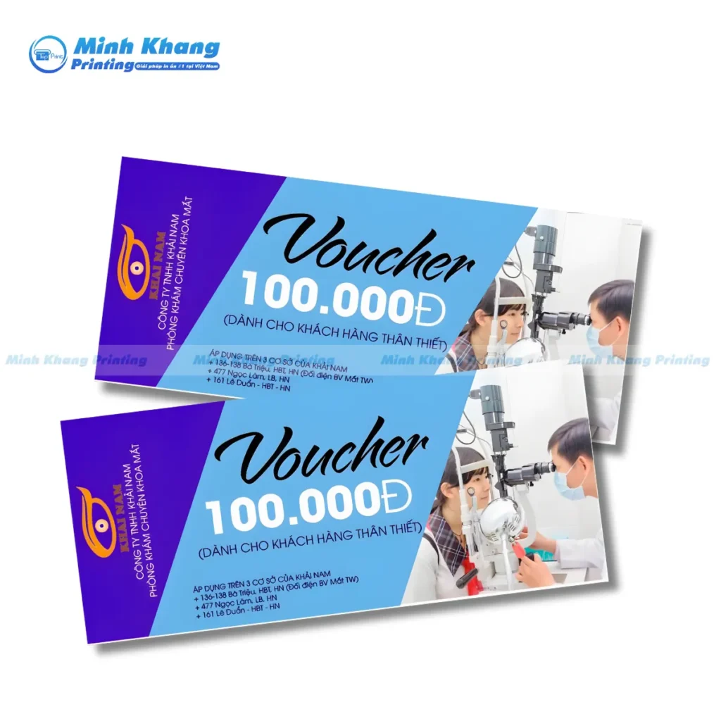 Mẫy voucher voucher mắt kính Khai Nam 100.000Đ cho khách hàng thân thiết