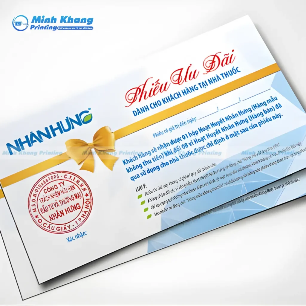 Mẫu voucher nhà thuốc ưu đãi Nhân Hưng khu mua hộp hoạt huyết
