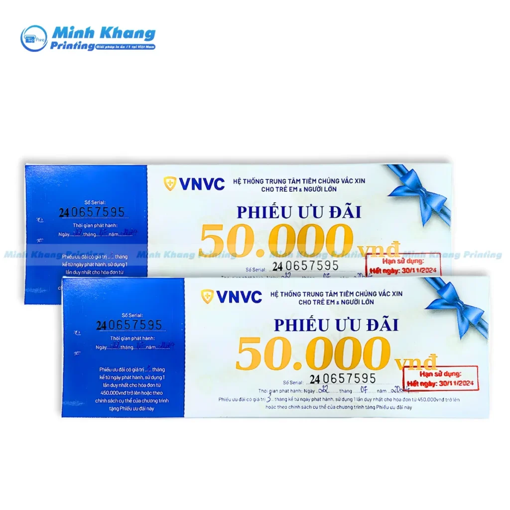 Mẫu phiếu ưu đãi VNVC cho người lớn và trẻ em