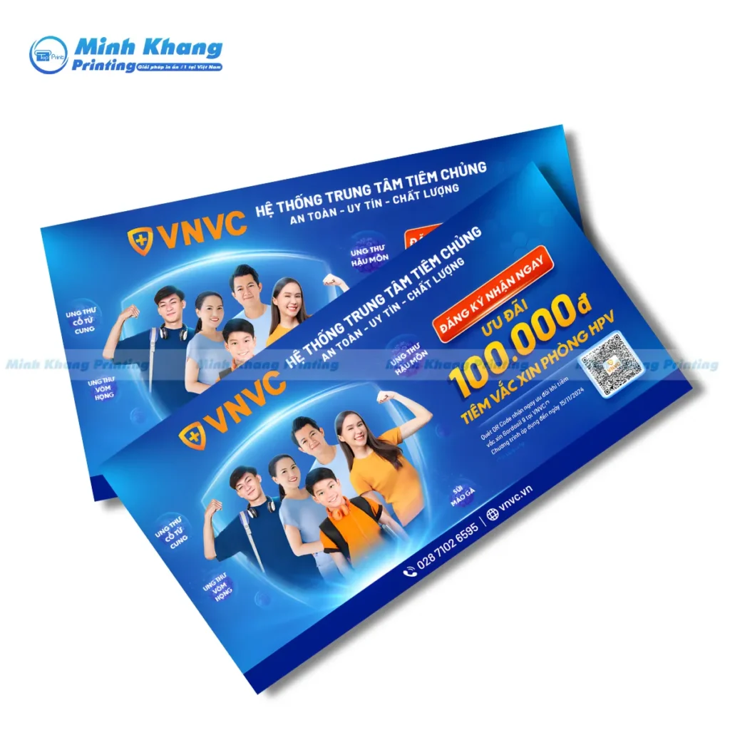 Mẫu voucher hệ thông trung tâm tiêm chủng 100.000VNĐ phòng HPV