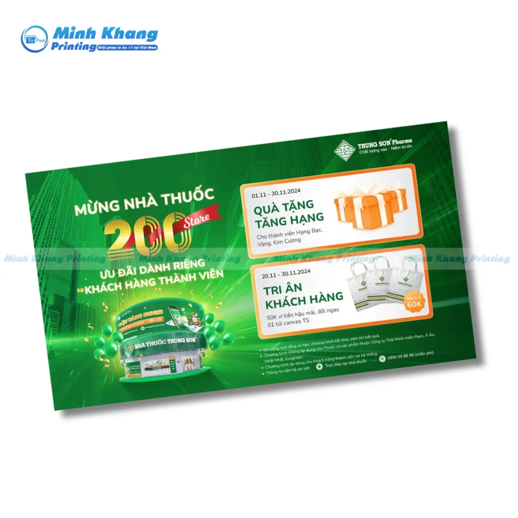 Mẫu voucher quà tặng, tri ân khách hàng của nhà thuốc Trung Sơn