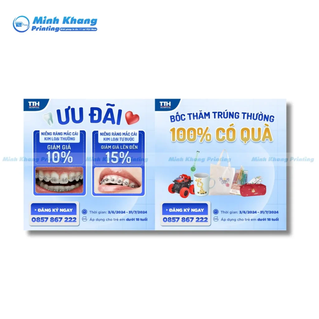 Mẫu voucher quà tặng khi sử dụng dịch vụ niềng răng 100% có quà