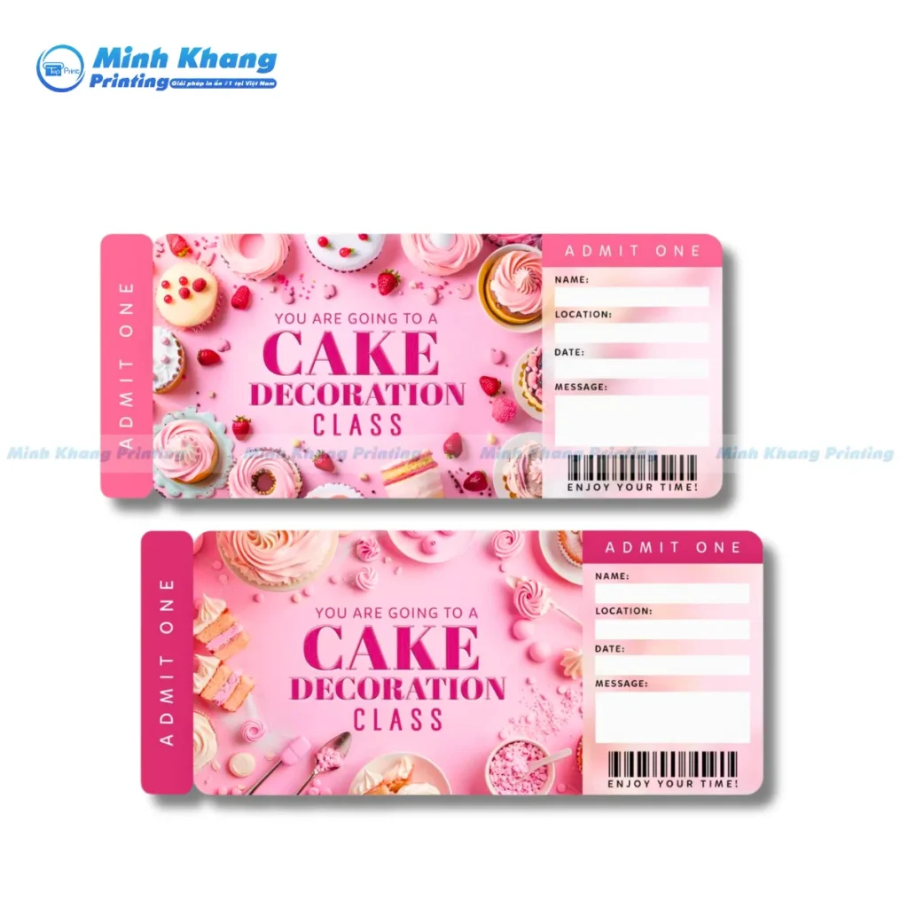 Mẫu voucher sự kiện hướng dẫn làm bánh kem tại cửa hàng