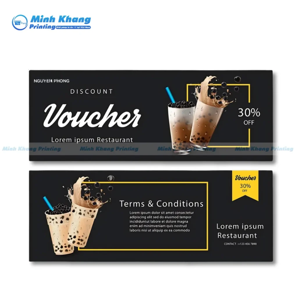 Mẫu gift voucher giảm 30% trà sữa trân châu đẹp