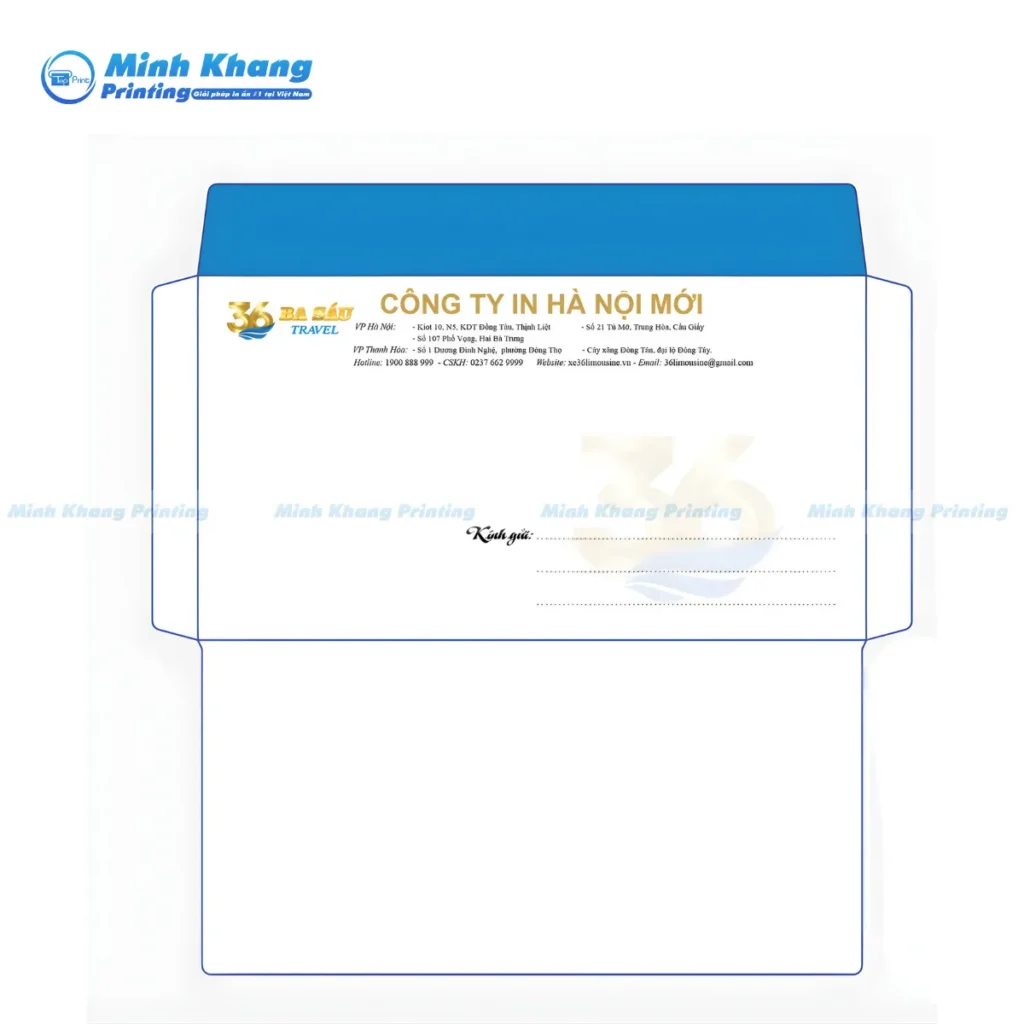 Mẫu bao thư bưu điện in logo công ty, là công cụ quảng cáo tinh tế tại bưu điện